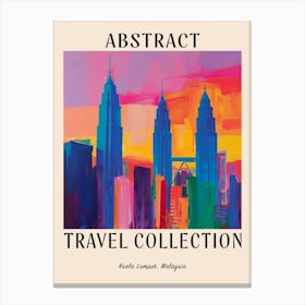 Abstract Travel Collection Poster Kuala Lumpur Malaysia 3 Canvas Print