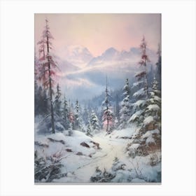 Dreamy Winter Painting Tatra National Park Poland 2 Canvas Print