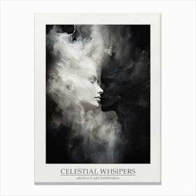 Celestial Whsipers Abstract Black And White 2 Poster Canvas Print