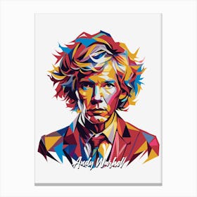 Andy Warhol 2 Portrait WPAP Pop Art Canvas Print