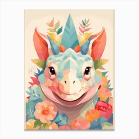 Colourful Dinosaur Avaceratops 2 Canvas Print