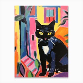 Painting Of A Cat In Barcelona Spain 2 Canvas Print