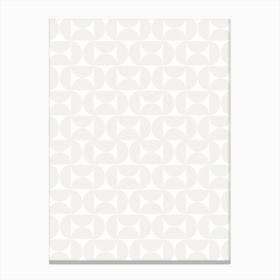 Mid Century Beige And White Canvas Print