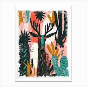 Cactus Deer Canvas Print