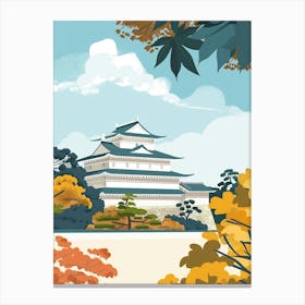Nijo Castle Kyoto 4 Colourful Illustration Canvas Print