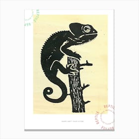 Block Print Chameleon 4 Poster Canvas Print