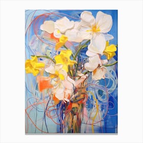 Abstract Flower Painting Daffodil 3 Canvas Print