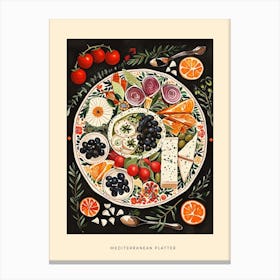 Mediterranean Platter Art Deco Poster Canvas Print
