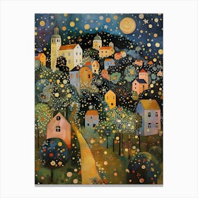 Night In The Village Canvas Print