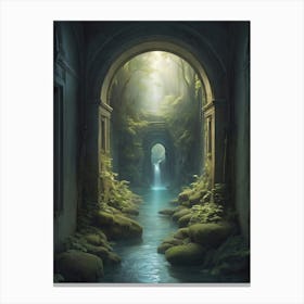 Tunnel In The Forest art print painting 3 Canvas Print