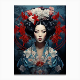 Geisha Japanese Style Illustration 5 Canvas Print