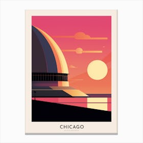 Adler Planetarium Chicago Colourful Travel Poster Canvas Print