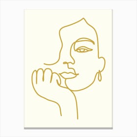 Woman'S Face Monoline Hand Drawing Aesthetic Illustration Canvas Print