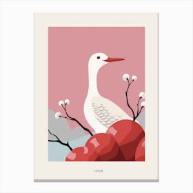 Minimalist Loon Bird Poster Canvas Print