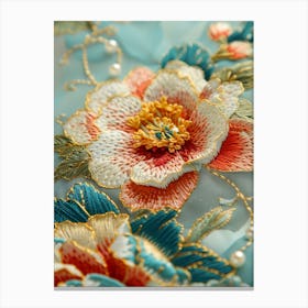 Embroidered Flowers 11 Canvas Print