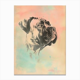 Pastel Neapolitan Mastiff Dog Pastel Line Illustration 4 Canvas Print