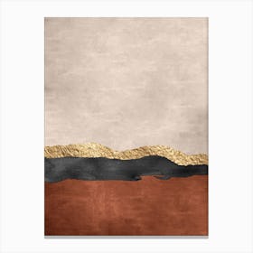 Abstract Brown Black Gold Canvas Print