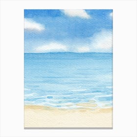 Watercolor Of A Beach 1 Canvas Print