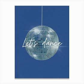 Navy Let's Dance Disco Ball Canvas Print