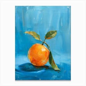 Orange On Blue 7 Canvas Print