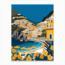Summer In Positano Painting (108) Canvas Print