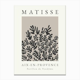 Matisse Print Black 2 Canvas Print