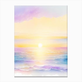 Sunrise Over Ocean Waterscape Gouache 1 Canvas Print