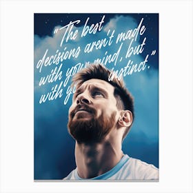 Lionel Messi Argentina Quote Painting Canvas Print