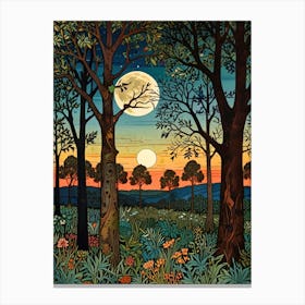 William Morris Moonlight In The Woods 15 Canvas Print