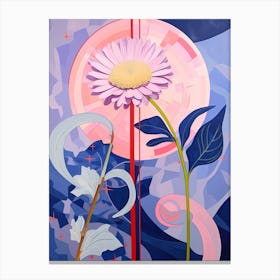 Asters 1 Hilma Af Klint Inspired Pastel Flower Painting Canvas Print