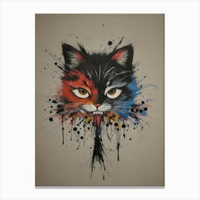 Cat Splatter Painting Canvas Print