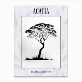 Acacia Tree Simple Geometric Nature Stencil 2 Poster Canvas Print