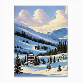 Snowshoe, Usa Ski Resort Vintage Landscape 1 Skiing Poster Canvas Print