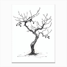 Plum Tree Pixel Illustration 3 Canvas Print