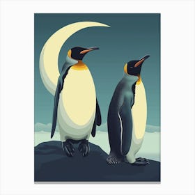 King Penguin Half Moon Island Minimalist Illustration 4 Canvas Print