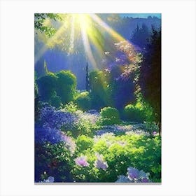 Biltmore Estate Gardens, Usa Classic Monet Style Painting Canvas Print