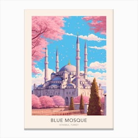 Blue Mosque Istanbul Turkey Travel Poster Canvas Print