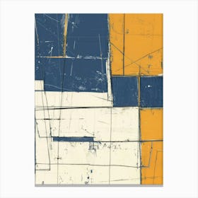 Abstract Blue And Yellow Painting Canvas Print