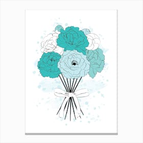 Blue Peonies Canvas Print