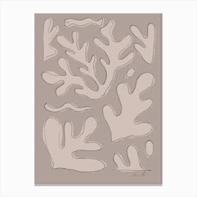 Beige Seaweed Canvas Print