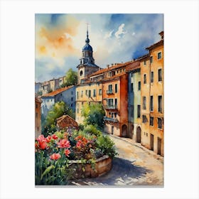 Watercolor Of A City 10 Canvas Print