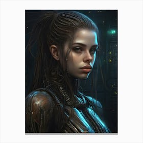 Futuristic Cyberpunk girl Canvas Print