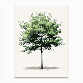 Maple Tree Pixel Illustration 1 Canvas Print