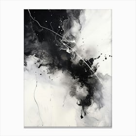 Cosmic Symphony Abstract Black And White 8 Canvas Print