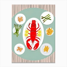 Lobster On A Plate 1 Canvas Print