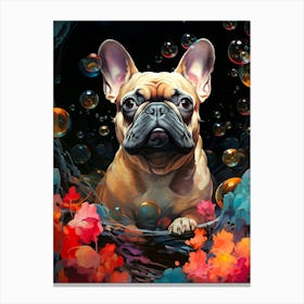 Floral Fantasy Bulldog Canvas Print