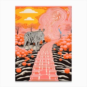 Abstract Geometric Zebra Canvas Print