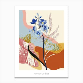 Colourful Flower Illustration Poster Forget Me Not 4 Canvas Print