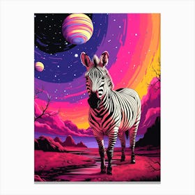 Zebra In Space Canvas Print