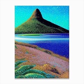 Ilot Gabriel Mauritius Pointillism Style Tropical Destination Canvas Print